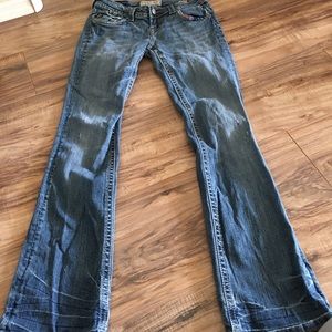 Mek jeans medium blue slight destressed